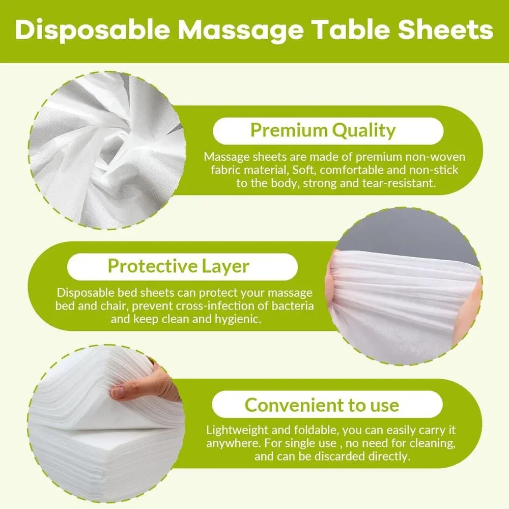 20 Disposable Massage Table Sheets 39 x 79 Extra-Large Spa Bed Covers